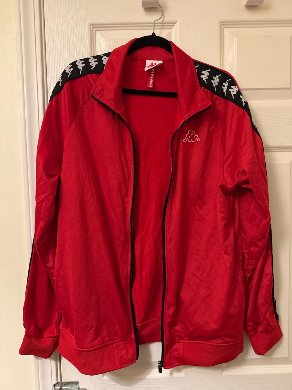 Kappa Red Track Jacket with Black Logo Tape size XL